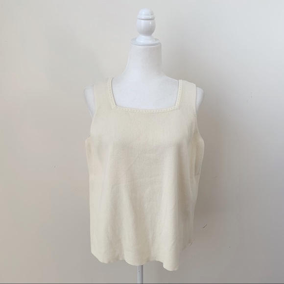 August Max Woman Vintage Square Neck Knit Tank Top - Picture 1 of 6